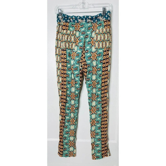 Gypsy 05 Global Village Mosaic Rayon Pants Geometric Boho Hippie Size S - Picture 3 of 11
